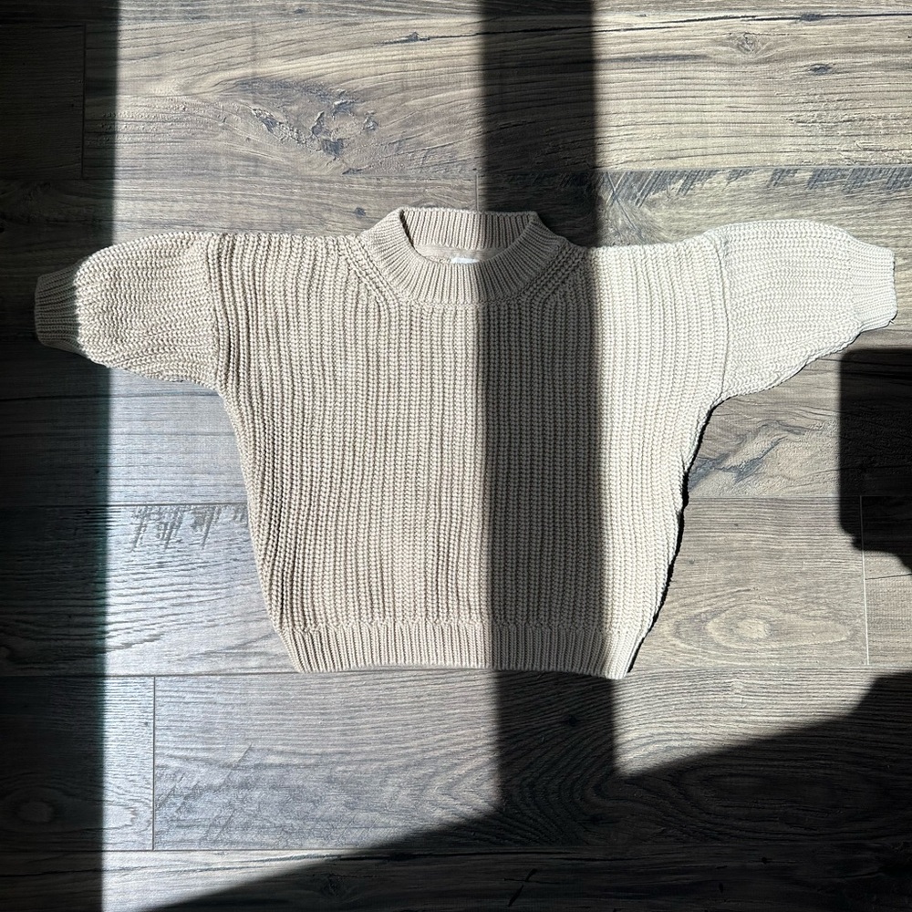 Organic Cotton cream chunky Sweater for kids